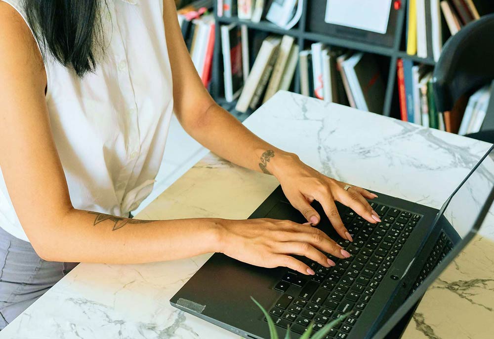 Laptop at desk